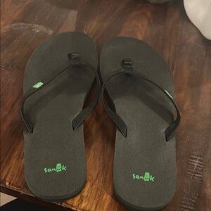 Sanuk Black Flip Flops
